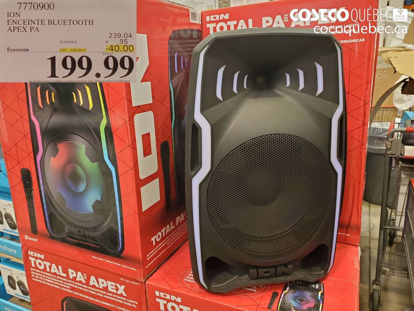 7770900 ION ENCEINTE BLUETOOTH APEX PA ($40.00 INSTANT SAVINGS EXPIRES ON 2026-09-08) $199.99
