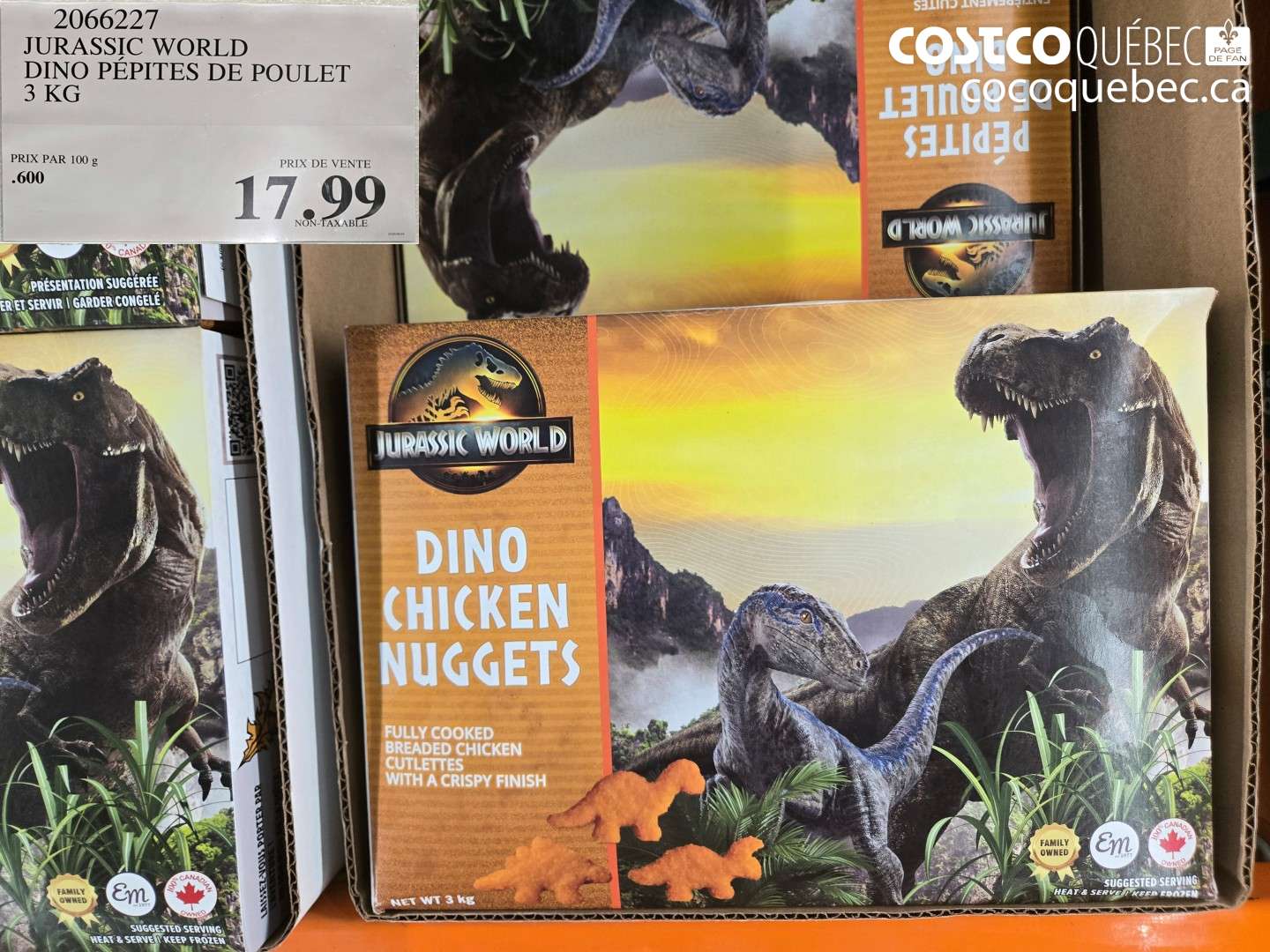 2066227 JURASSIC WORLD DINO PÉPITES DE POULET 3 KG $17.99