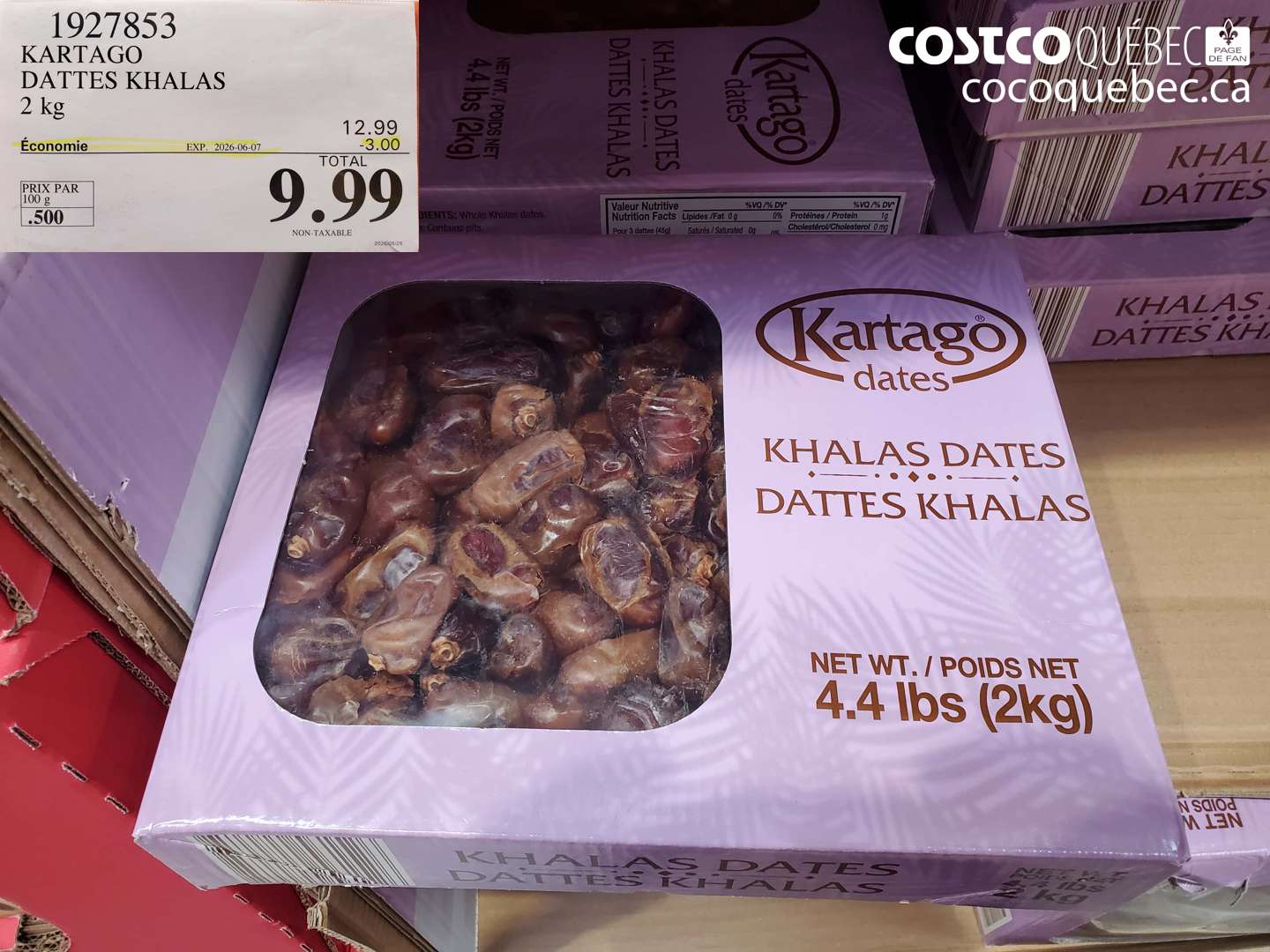 1927853 KARTAGO DATTES KHALAS 2 KG ($3.00 INSTANT SAVINGS EXPIRES ON 2026-06-07) $9.99
