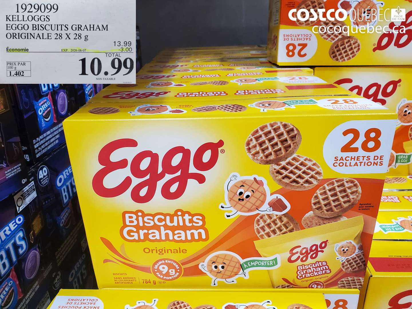 1929099 KELLOGGS EGGO BISCUITS GRAHAM ORIGINALE 28 X 28 G ($3.00 INSTANT SAVINGS EXPIRES ON 2026-06-07) $10.99