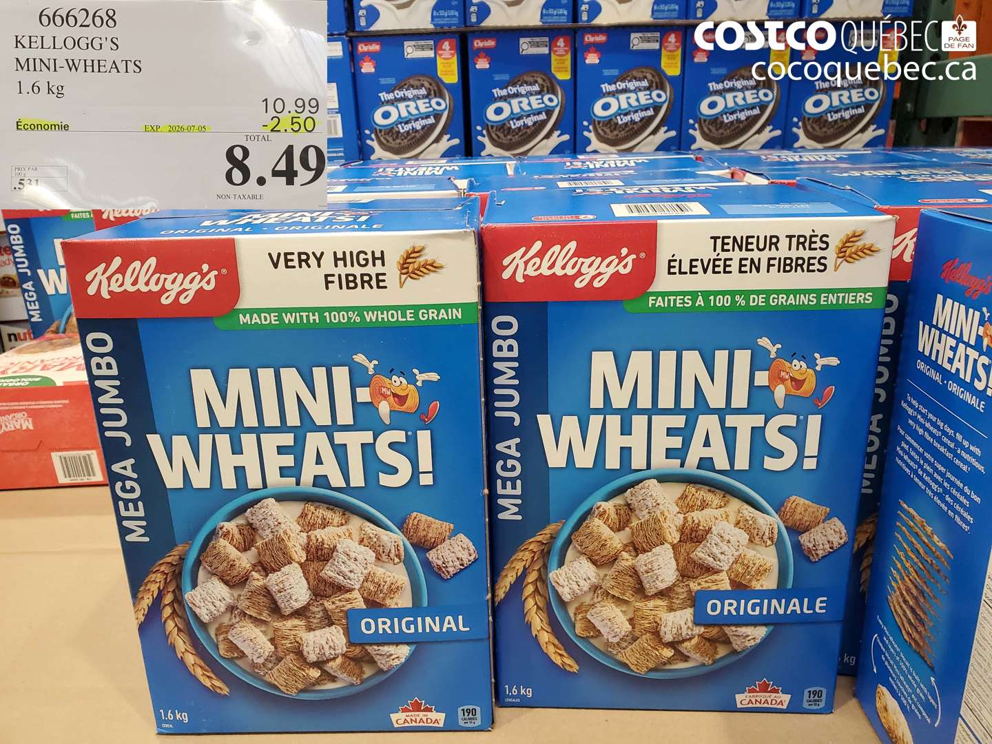 666268 KELLOGG'S MINI-WHEATS 1.6 KG ($2.50 INSTANT SAVINGS EXPIRES ON 2026-07-05) $8.49