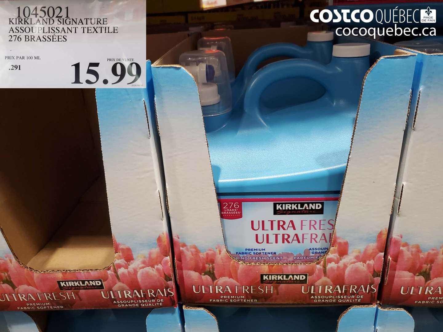 1045021 KIRKLAND SIGNATURE ASSOUPLISSANT TEXTILE 276 BRASSÉES $15.99