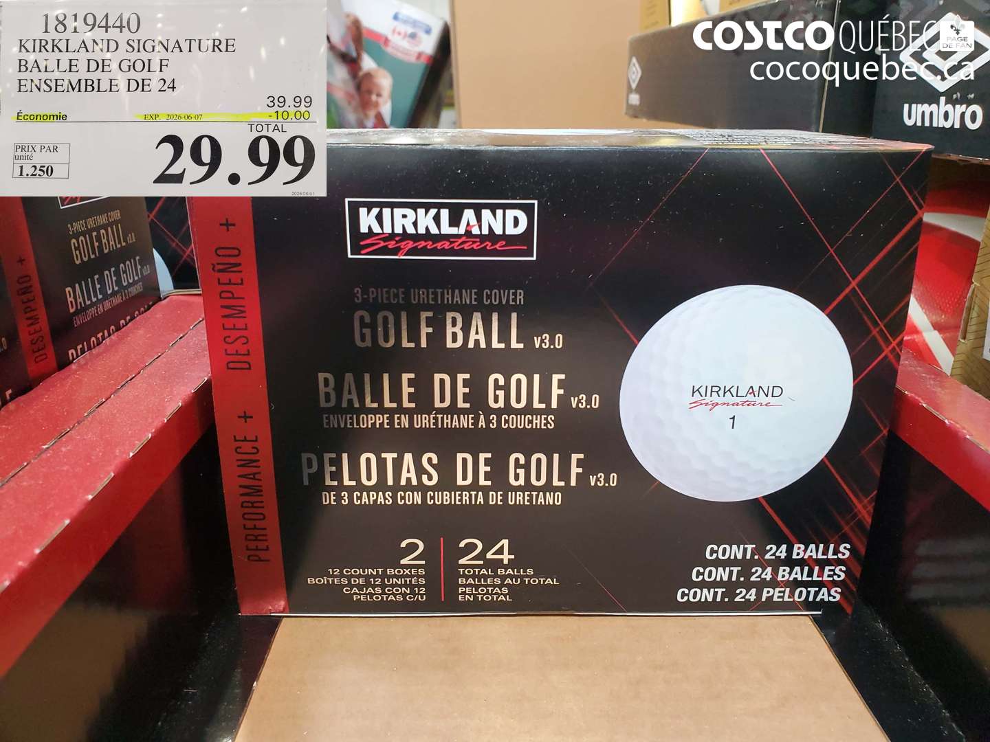 1819440 KIRKLAND SIGNATURE BALLE DE GOLF ENSEMBLE DE 24 ($10.00 INSTANT SAVINGS EXPIRES ON 2026-06-07) $29.99