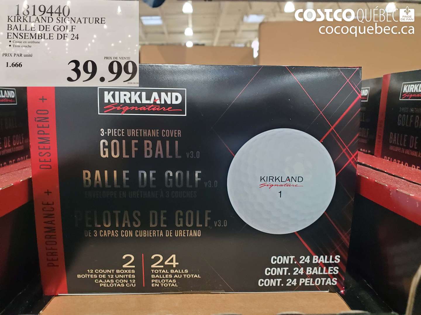 1819440 KIRKLAND SIGNATURE BALLE DE GOLF ENSEMBLE DE 24 $39.99