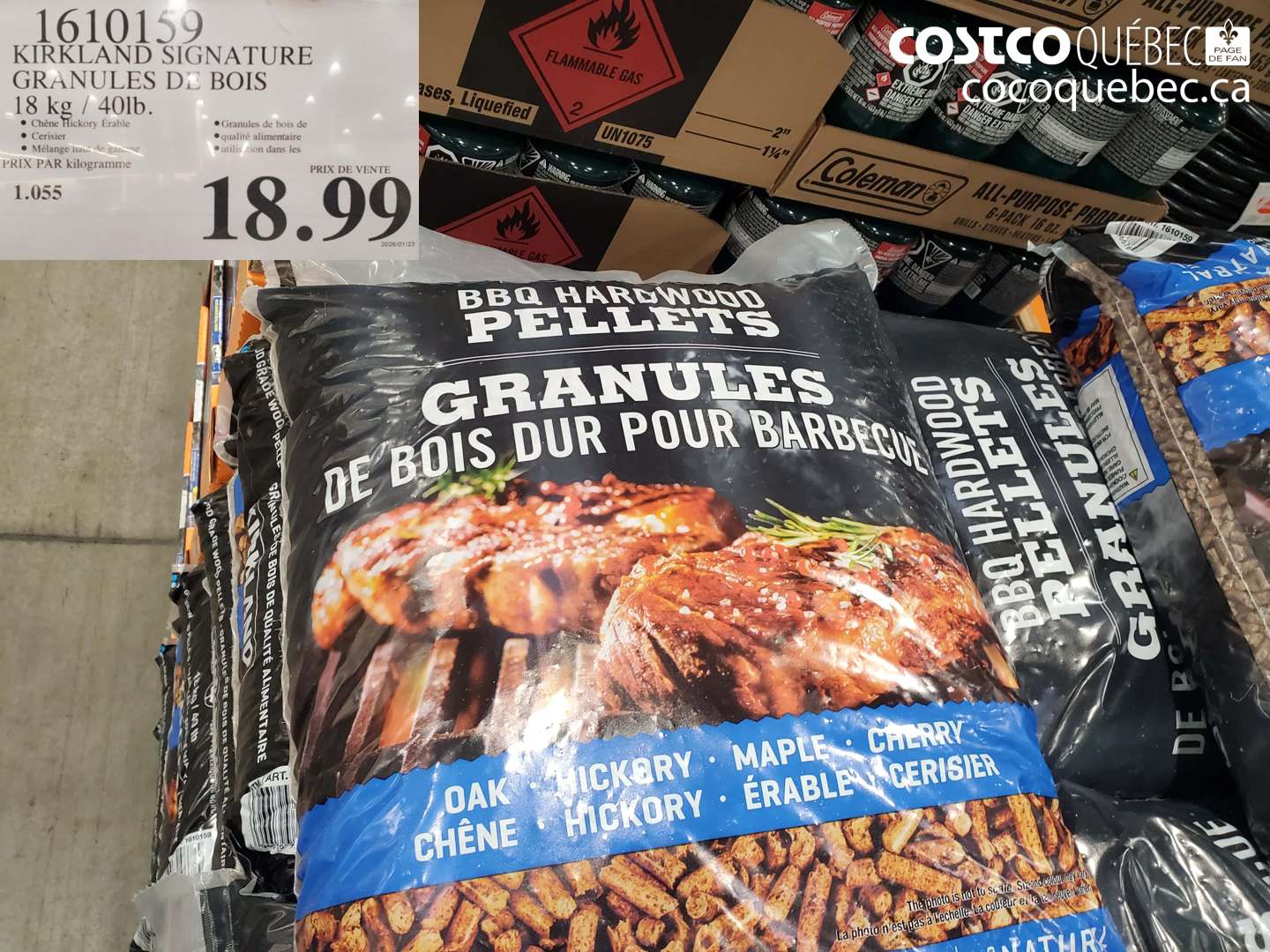1610159 KIRKLAND SIGNATURE GRANULES DE BOIS 18 KG / 40LB. $18.99