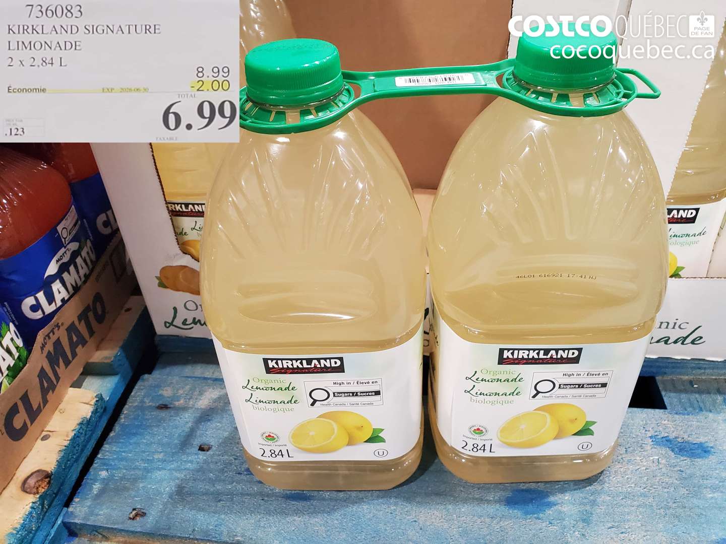 736083 KIRKLAND SIGNATURE LIMONADE 2 X 2.84 L ($2.00 INSTANT SAVINGS EXPIRES ON 2026-06-30) $6.99