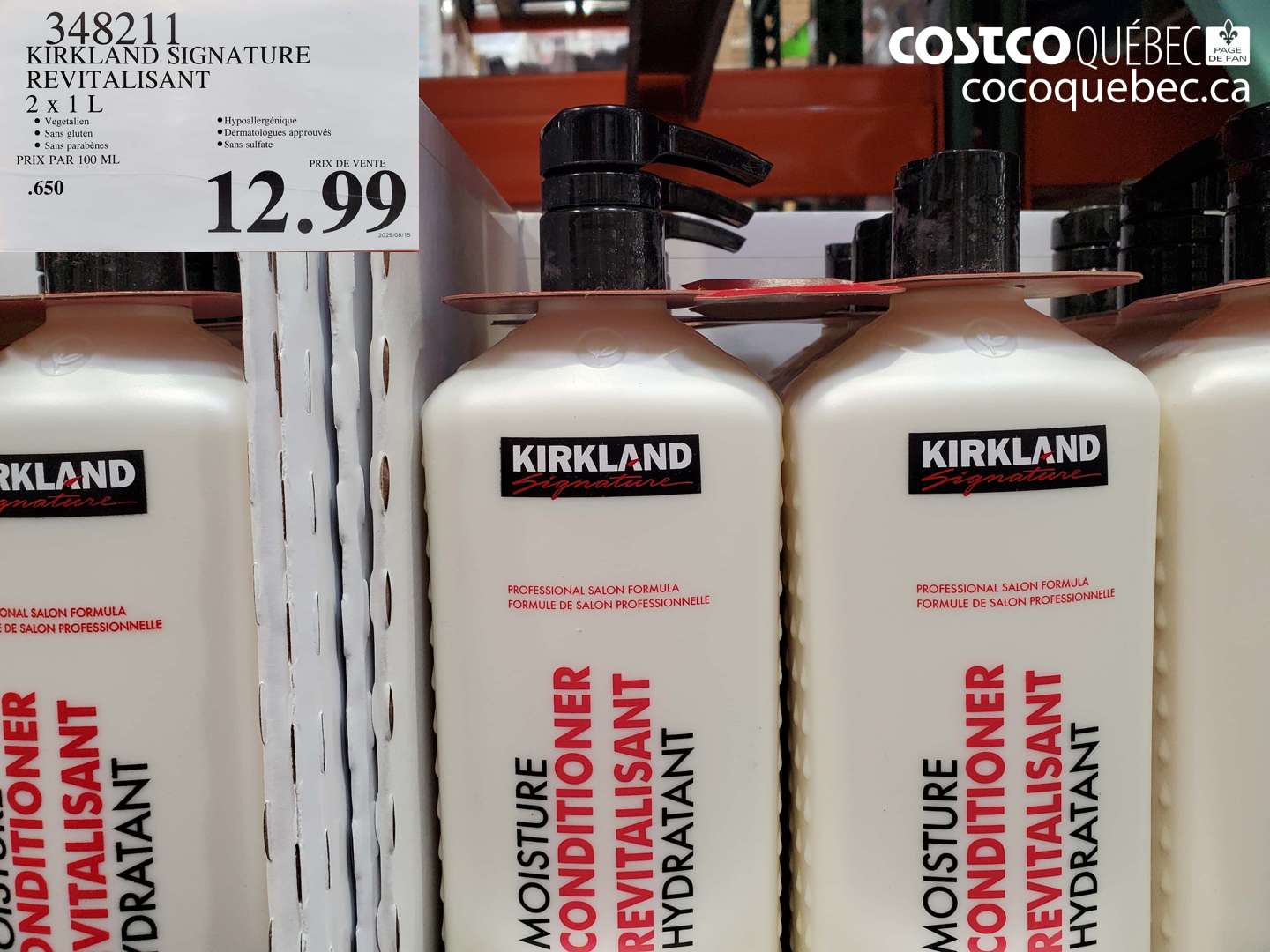 348211 KIRKLAND SIGNATURE REVITALISANT 2 X 1 L $12.99