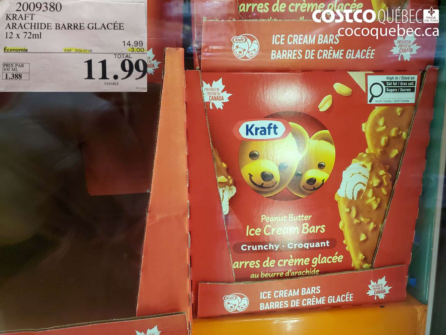 2009380 KRAFT ARACHIDE BARRE GLACÉE 12 X 72ML ($3.00 INSTANT SAVINGS EXPIRES ON 2026-07-05) $11.99
