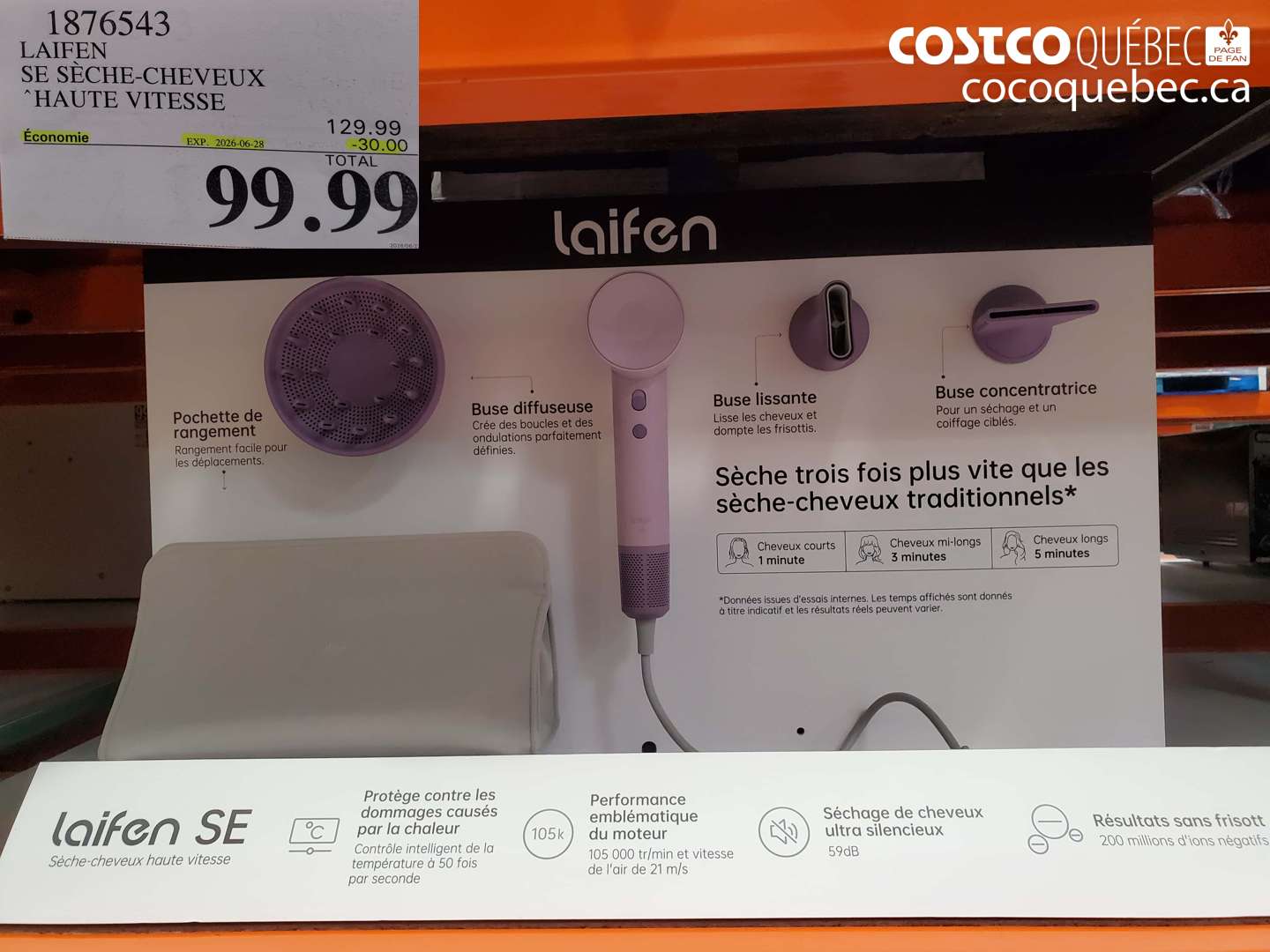1876543 LAIFEN SÈCHE-CHEVEUX HAUTE VITESSE ($30.00 INSTANT SAVINGS EXPIRES ON 2026-06-28) $99.99