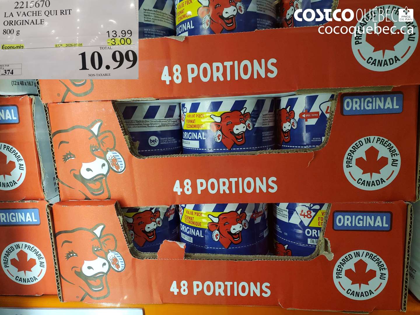 2215670 LA VACHE QUI RIT ORIGINALE 800 G ($3.00 INSTANT SAVINGS EXPIRES ON 2026-07-05) $10.99