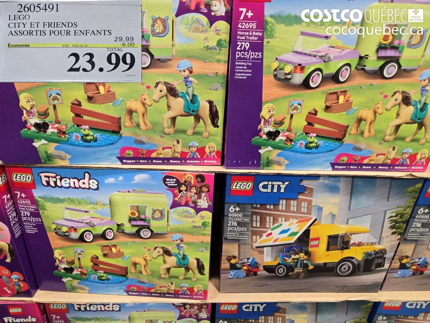 2605491 LEGO CITY ET FRIENDS ASSORTIS POUR ENFANTS ($6.00 INSTANT SAVINGS EXPIRES ON 2026-06-14) $23.99
