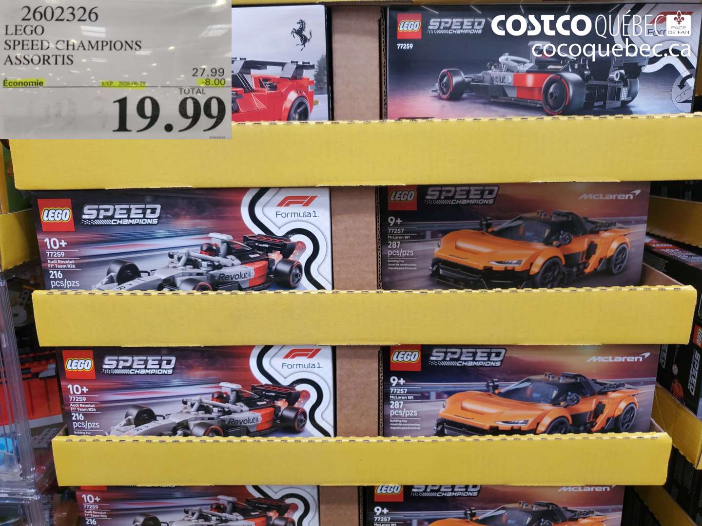 2602326 LEGO SPEED CHAMPIONS ASSORTIS ($8.00 INSTANT SAVINGS EXPIRES ON 2025-09-28) $19.99