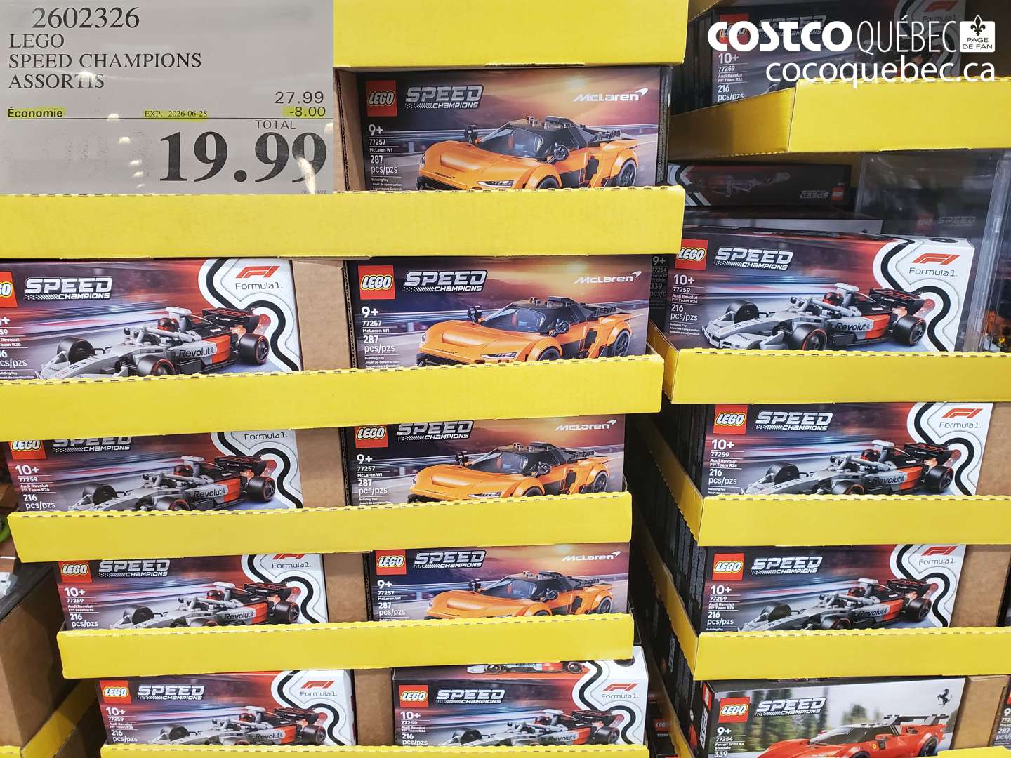 2602326 LEGO SPEED CHAMPIONS ASSORTIS ($8.00 INSTANT SAVINGS EXPIRES ON 2026-06-28) $19.99