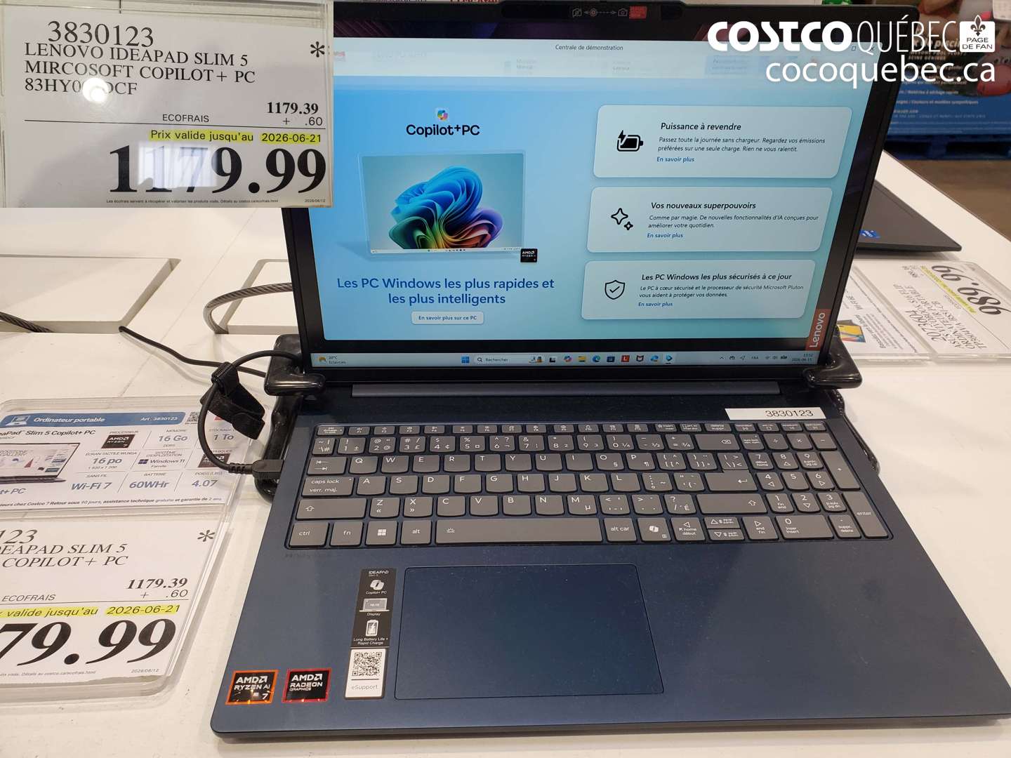 3830123 LENOVO IDEAPAD SLIM 5 MIRCOSOFT COPILOT + PC 83HY00QCF (EXPIRES ON 2026-06-21) $1179.99