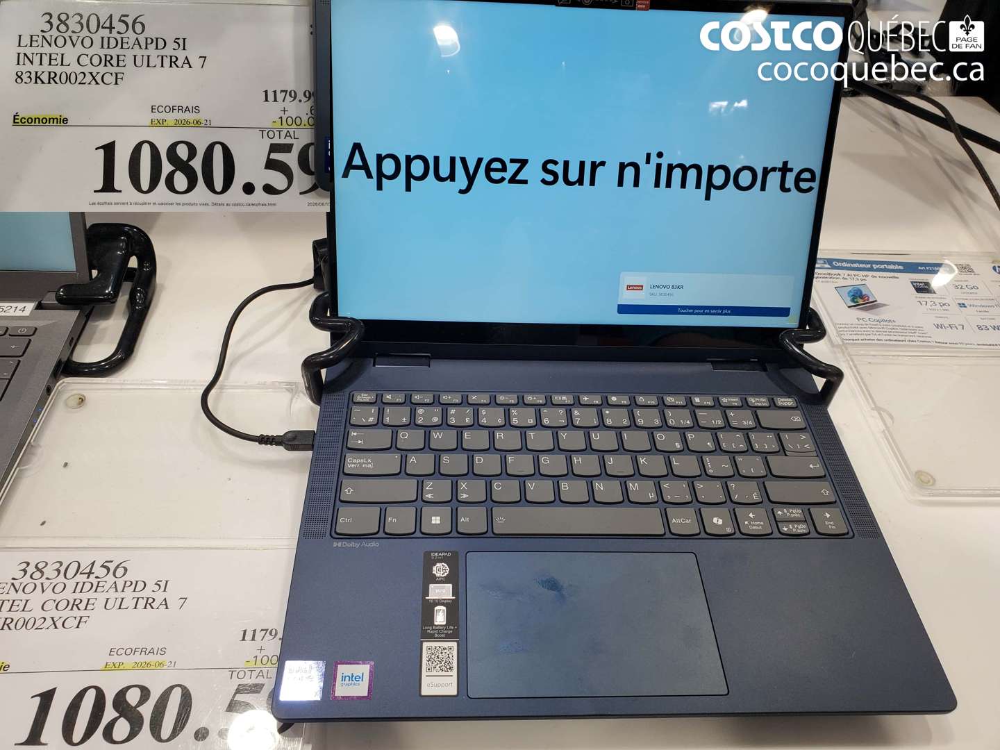 3830456 LENOVO IDEAPD 5I INTEL CORE ULTRA 7 83KR002XCF ($100.00 INSTANT SAVINGS EXPIRES ON 2026-06-21) $1080.59