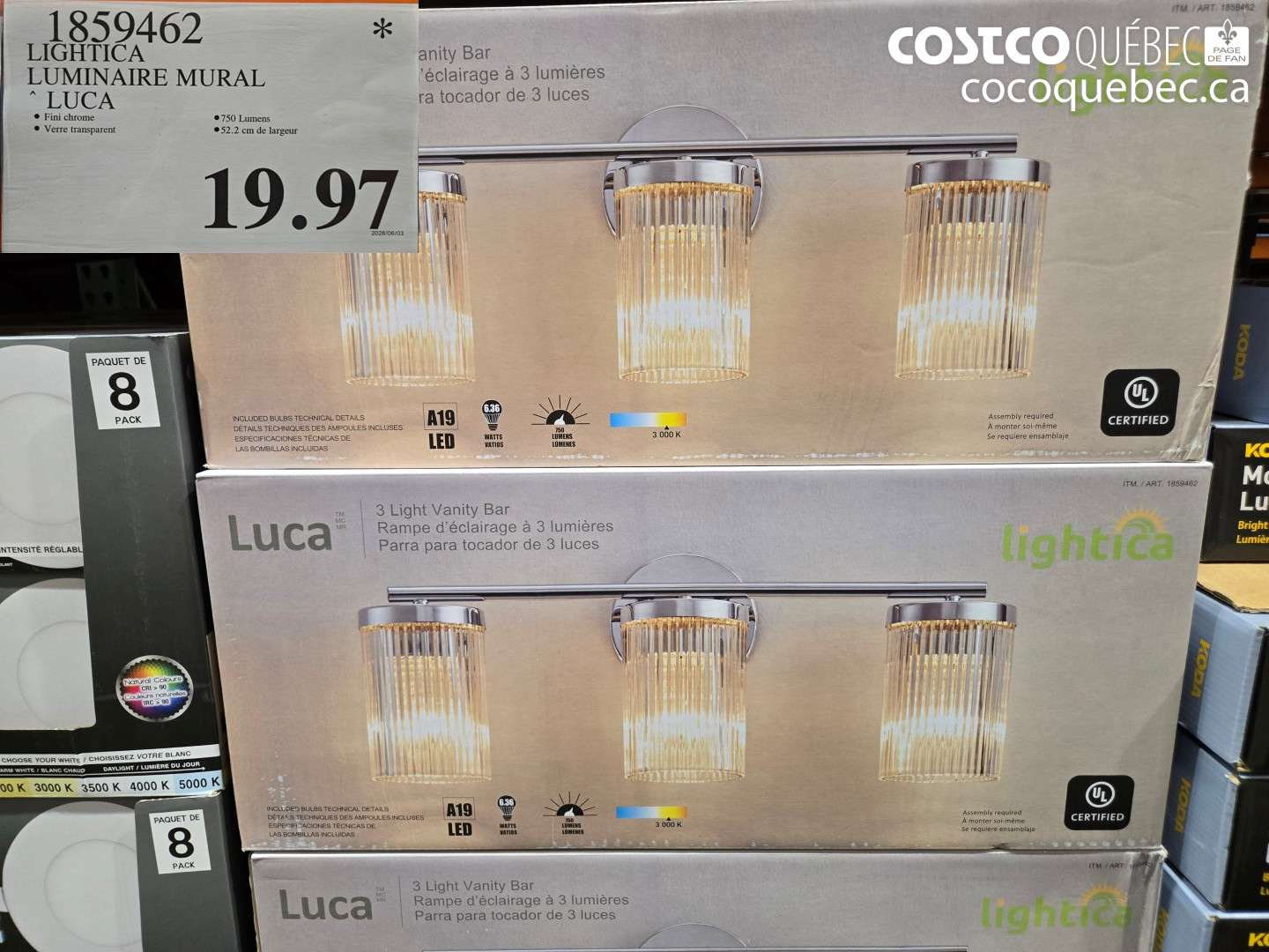 1859462 LIGHTICA LUMINAIRE MURAL LUCA $19.97