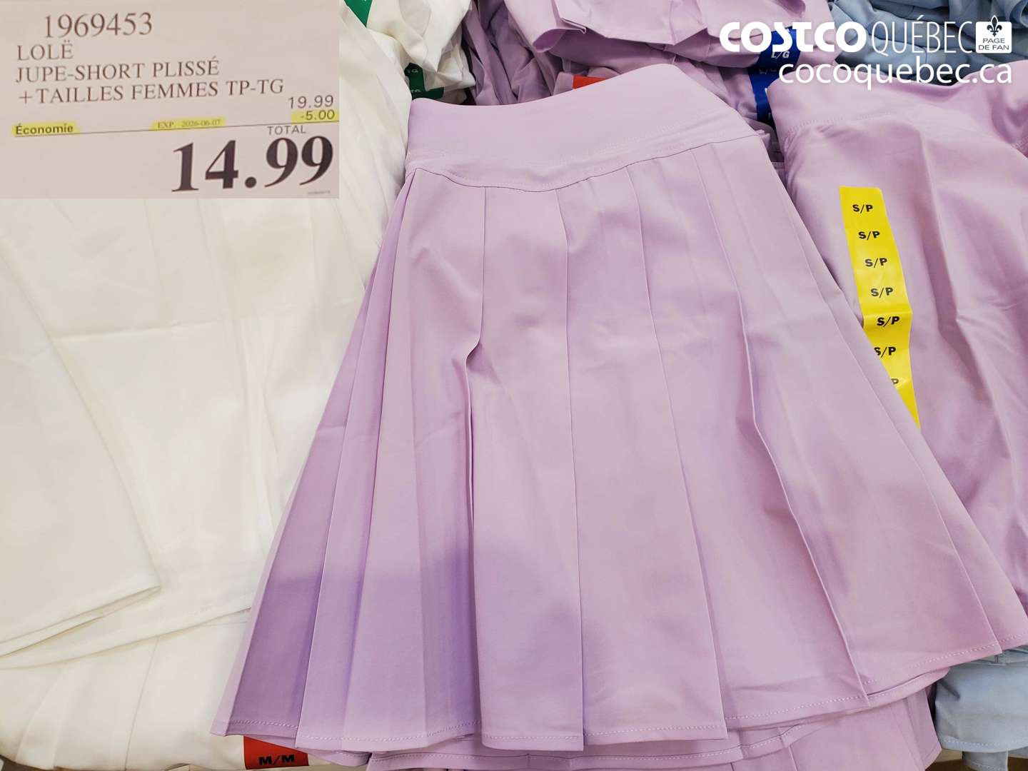 1969453 LOLË JUPE-SHORT PLISSÉ ($5.00 INSTANT SAVINGS EXPIRES ON 2025-06-07) $14.99
