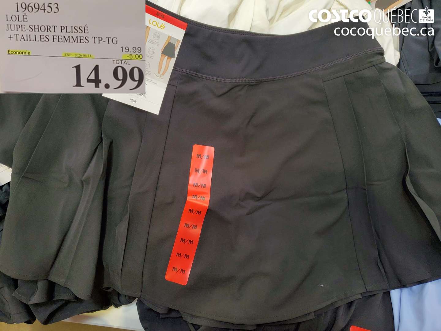 1969453 LOLË JUPE-SHORT PLISSÉ +TAILLES FEMMES TP-TG ($5.00 INSTANT SAVINGS EXPIRES ON 2026-06-14) $14.99