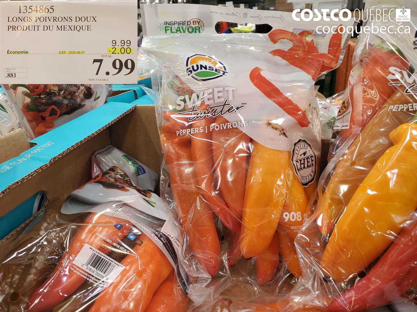 1354865 LONGS POIVRONS DOUX PRODUIT DU MEXIQUE ($2.00 INSTANT SAVINGS EXPIRES ON 2026-06-07) $7.99