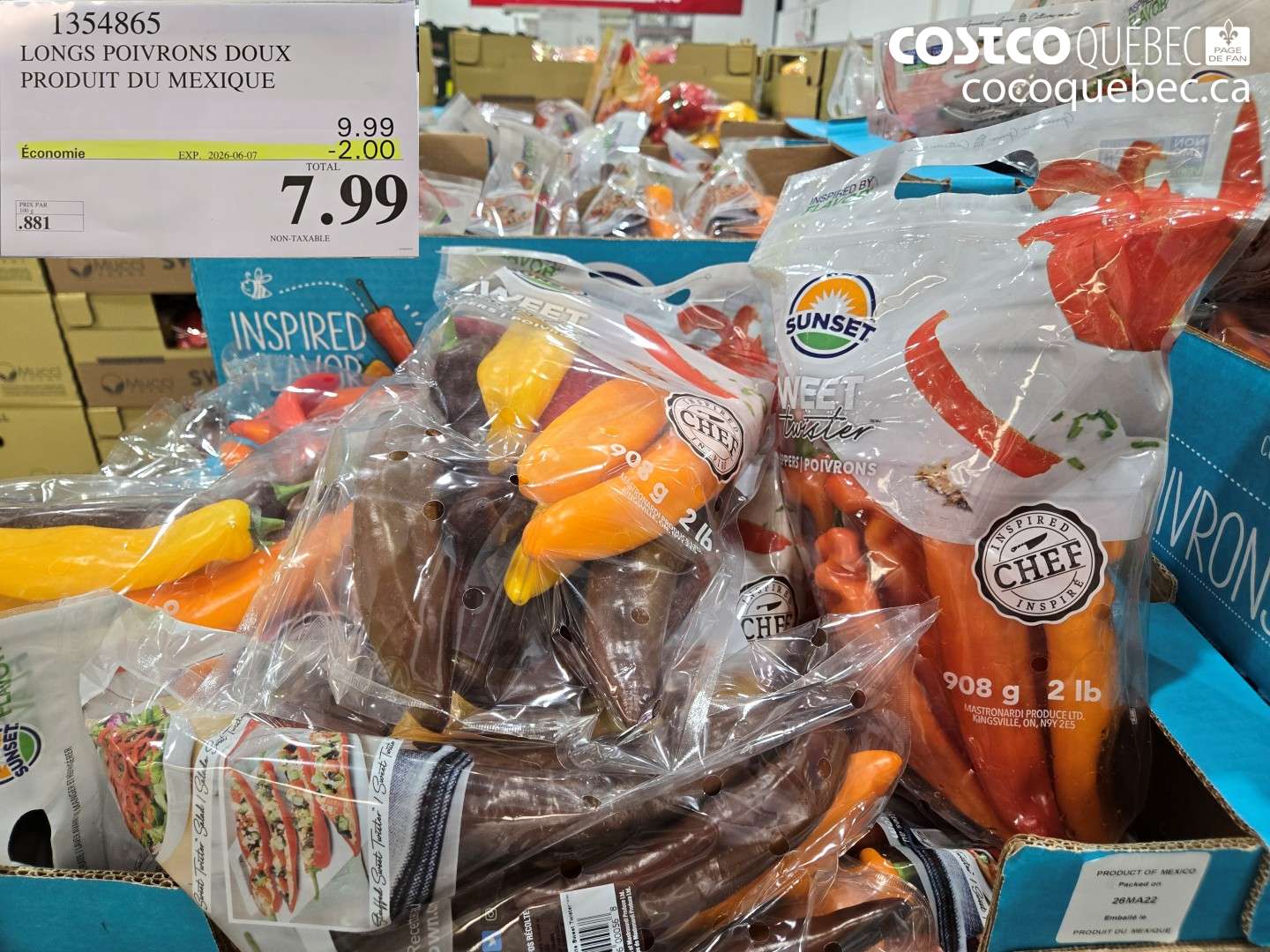 1354865 LONGS POIVRONS DOUX PRODUIT DU MEXIQUE ($2.00 INSTANT SAVINGS EXPIRES ON 2026-06-07) $7.99