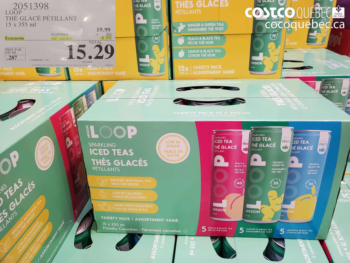 2051398 LOOP THÉ GLACÉ PÉTILLANT 15 X 355 ML ($5.00 INSTANT SAVINGS EXPIRES ON 2026-06-21) $15.29