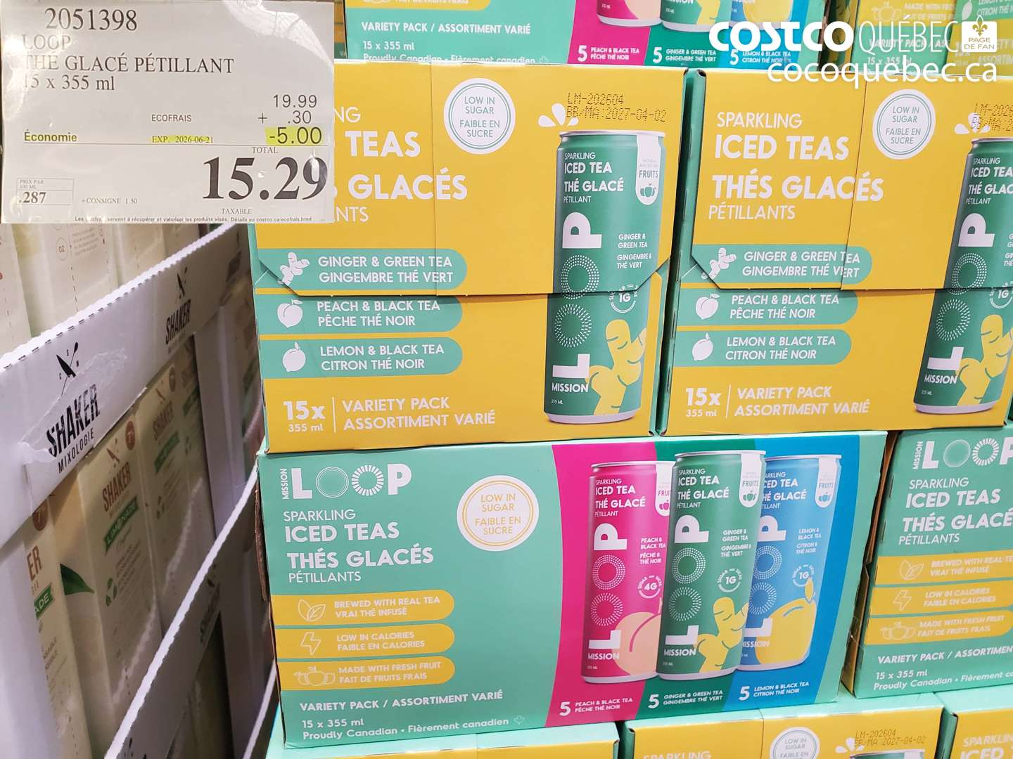 2051398 LOOP THÉ GLACÉ PÉTILLANT 15 X 355 ML ($5.00 INSTANT SAVINGS EXPIRES ON 2026-06-21) $15.29
