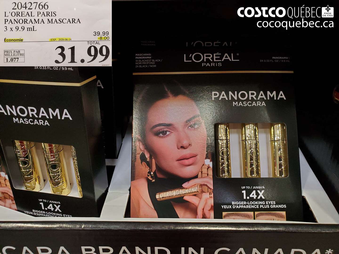 2042766 L'OREAL PARIS PANORAMA MASCARA 3 X 9.9 ML ($8.00 INSTANT SAVINGS EXPIRES ON 2026-06-14) $31.99