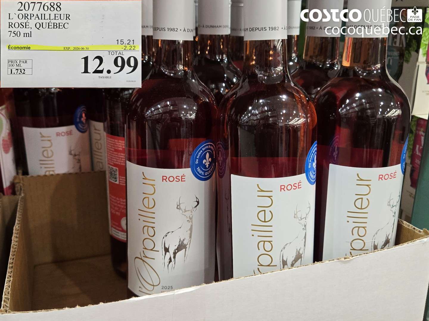 2077688 L`ORPAILLEUR ROSÉ, QUÉBEC 750 ML ($2.22 INSTANT SAVINGS EXPIRES ON 2026-06-30) $12.99