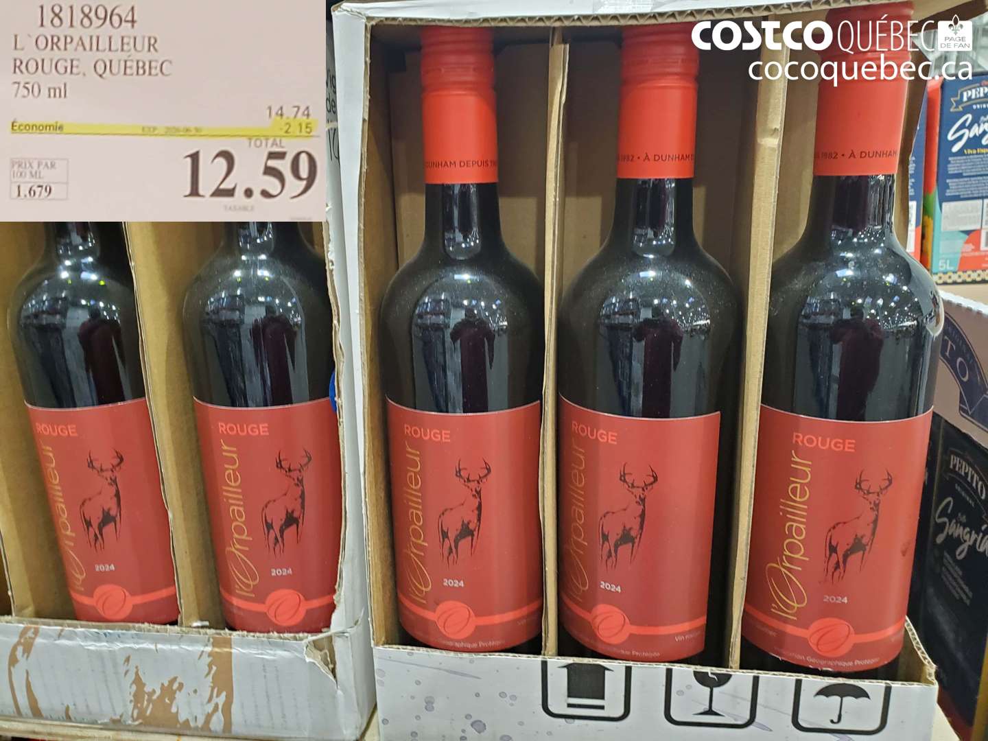 1818964 L'ORPAILLEUR ROUGE, QUEBEC 750 ML ($2.15 INSTANT SAVINGS EXPIRES ON 2026-06-30) $12.59