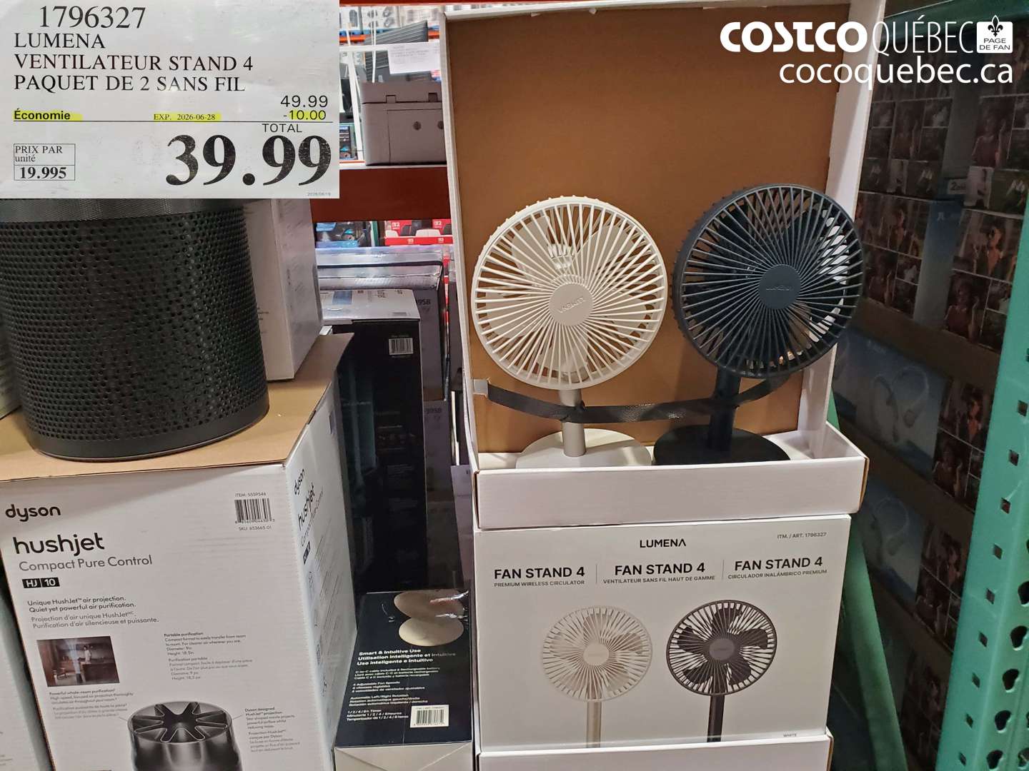 1796327 LUMENA VENTILATEUR STAND 4 PAQUET DE 2 SANS FIL ($10.00 INSTANT SAVINGS EXPIRES ON 2026-06-28) $39.99