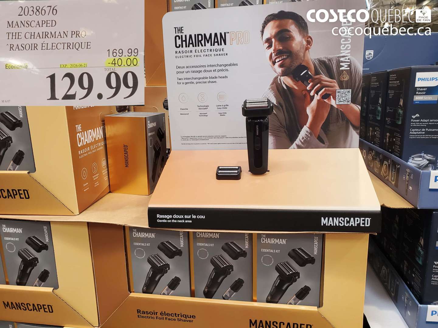 2038676 MANSCAPED THE CHAIRMAN PRO RASOIR ELECTRIQUE ($40.00 INSTANT SAVINGS EXPIRES ON 2026-05-21) $129.99