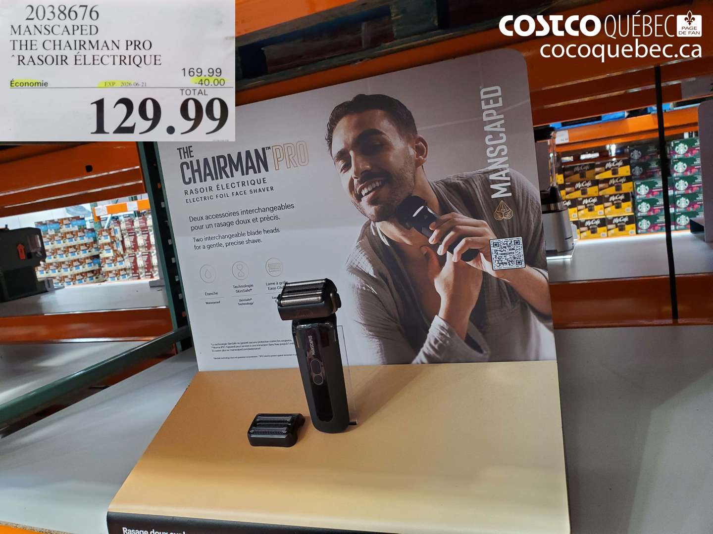2038676 MANSCAPED THE CHAIRMAN PRO RASOIR ÉLECTRIQUE ($40.00 INSTANT SAVINGS EXPIRES ON 2026-06-21) $129.99