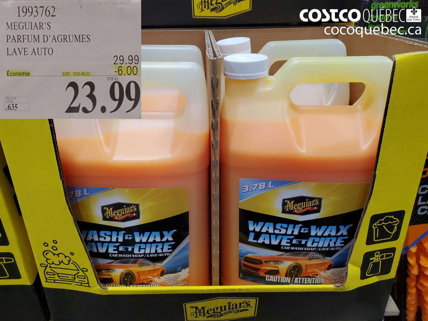 1993762 MEGUIAR'S PARFUM D'AGRUMES LAVE AUTO ($6.00 INSTANT SAVINGS EXPIRES ON 2026-06-31) $23.99