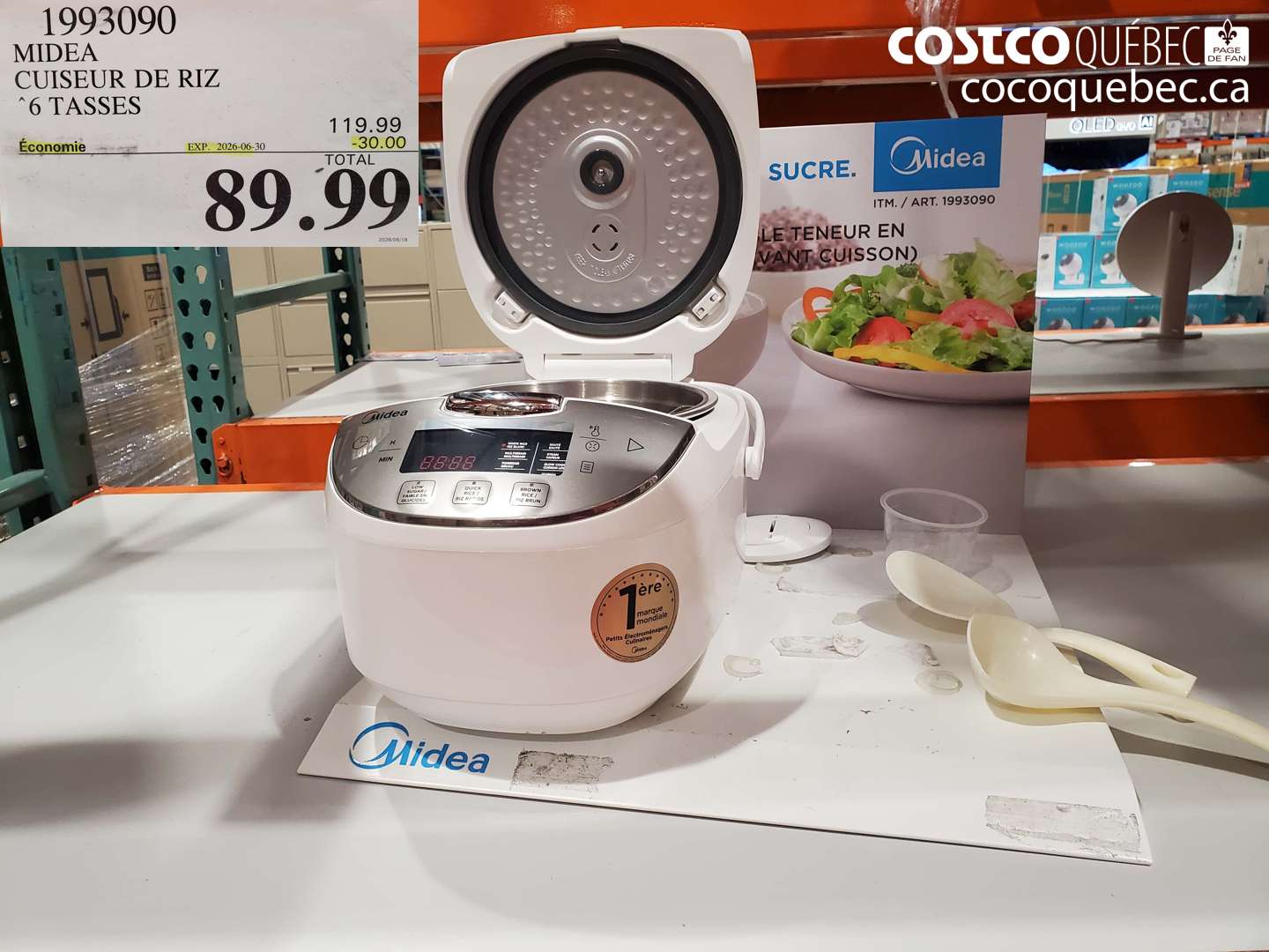 1993090 MIDEA CUISEUR DE RIZ 6 TASSES ($30.00 INSTANT SAVINGS EXPIRES ON 2026-06-30) $89.99