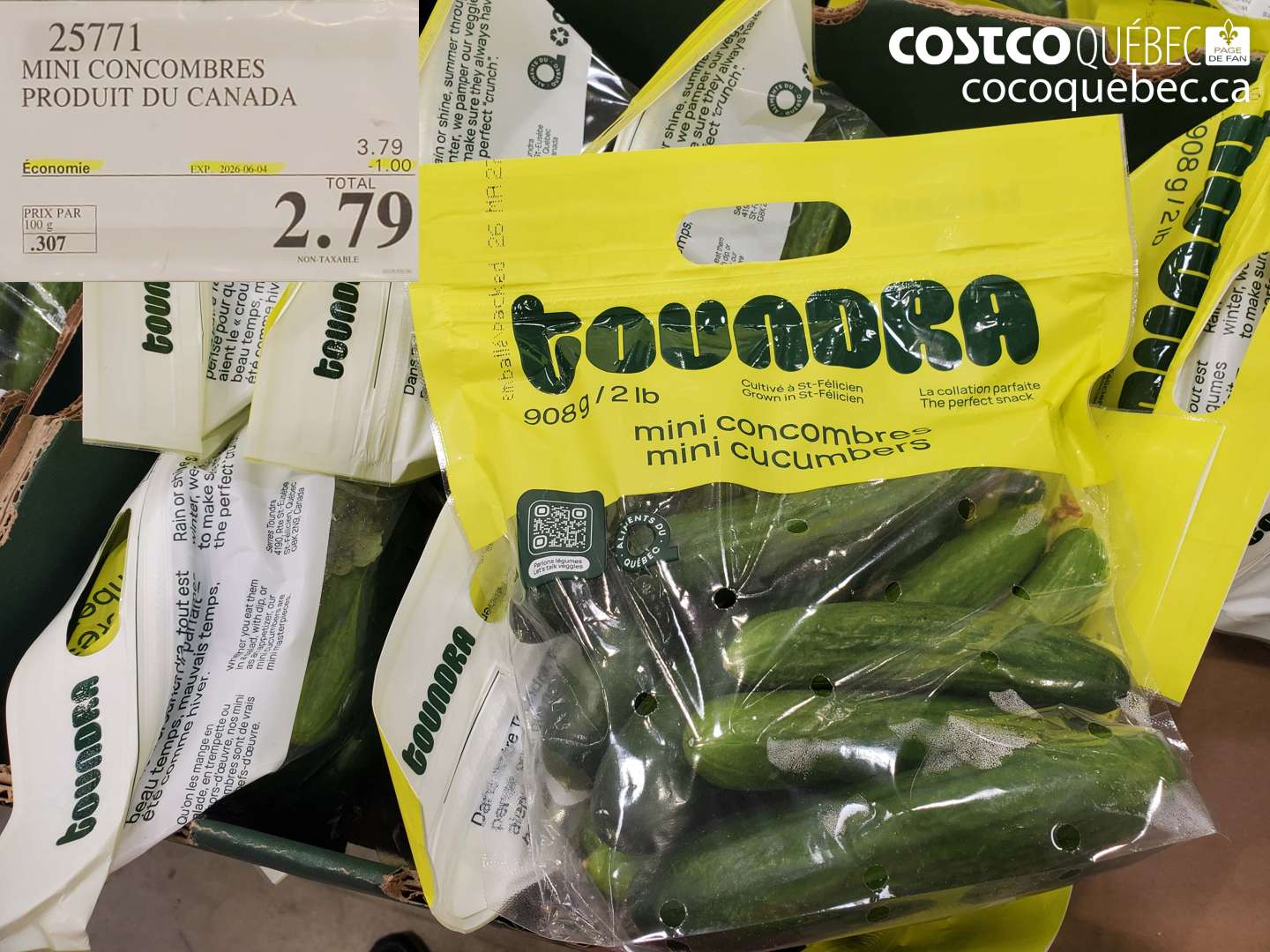 25771 MINI CONCOMBRES PRODUIT DU CANADA ($1.00 INSTANT SAVINGS EXPIRES ON 2026-06-04) $2.79