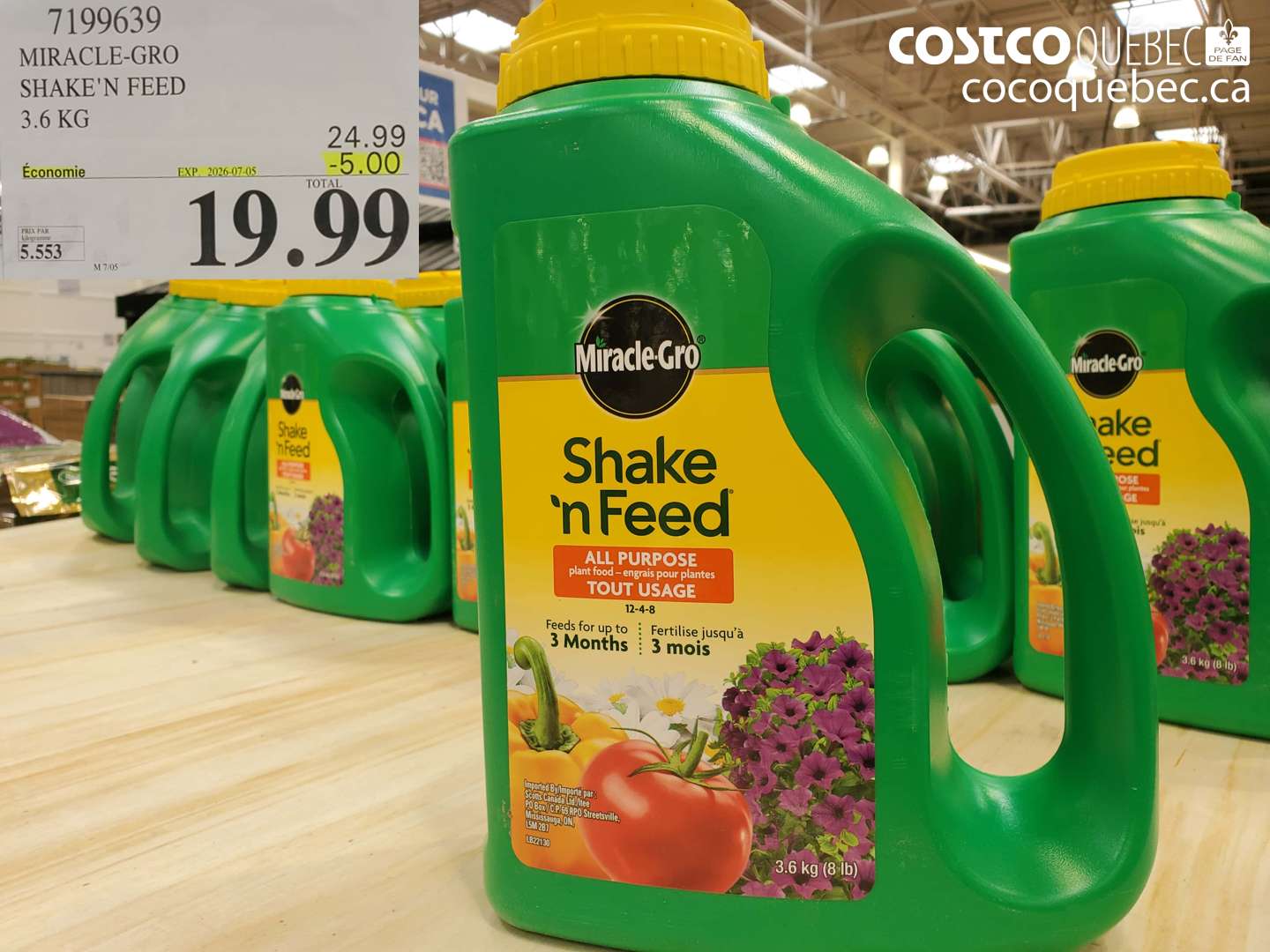 7199639 MIRACLE-GRO SHAKE'N FEED 3.6 KG ($5.00 INSTANT SAVINGS EXPIRES ON 2026-07-05) $19.99