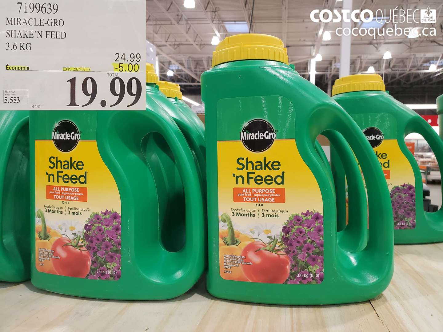 7199639 MIRACLE-GRO SHAKE'N FEED 3.6 KG ($5.00 INSTANT SAVINGS EXPIRES ON 2026-07-05) $19.99
