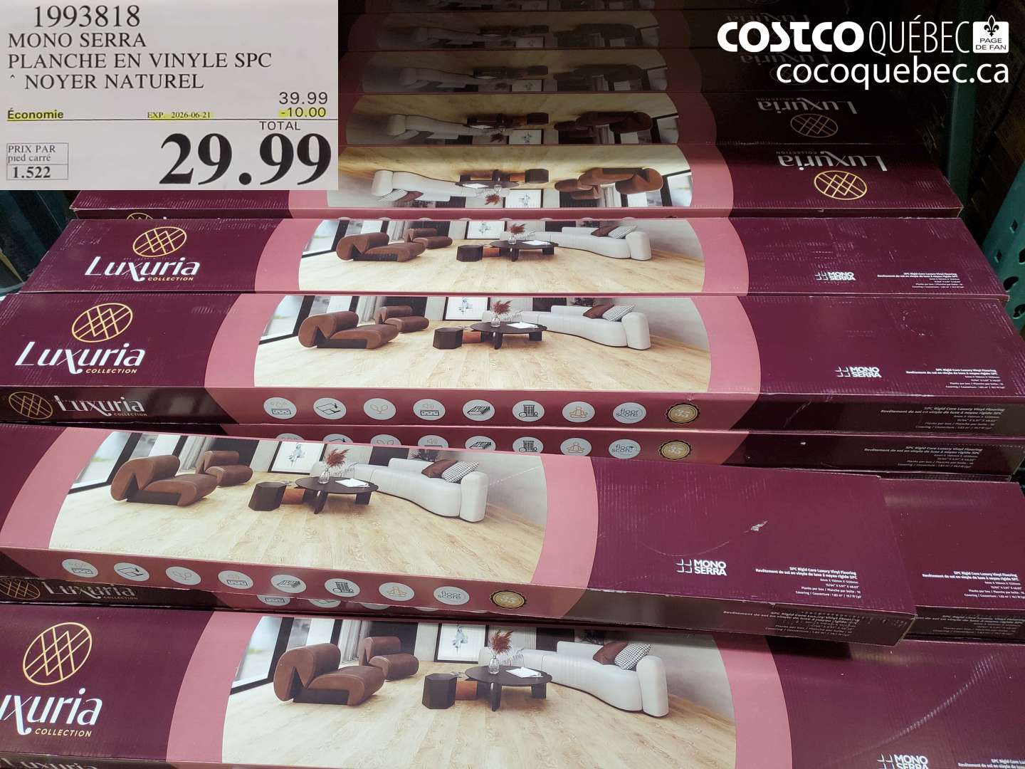 1993818 MONO SERRA PLANCHE EN VINYLE SPC NOYER NATUREL ($10.00 INSTANT SAVINGS EXPIRES ON 2026-06-21) $29.99