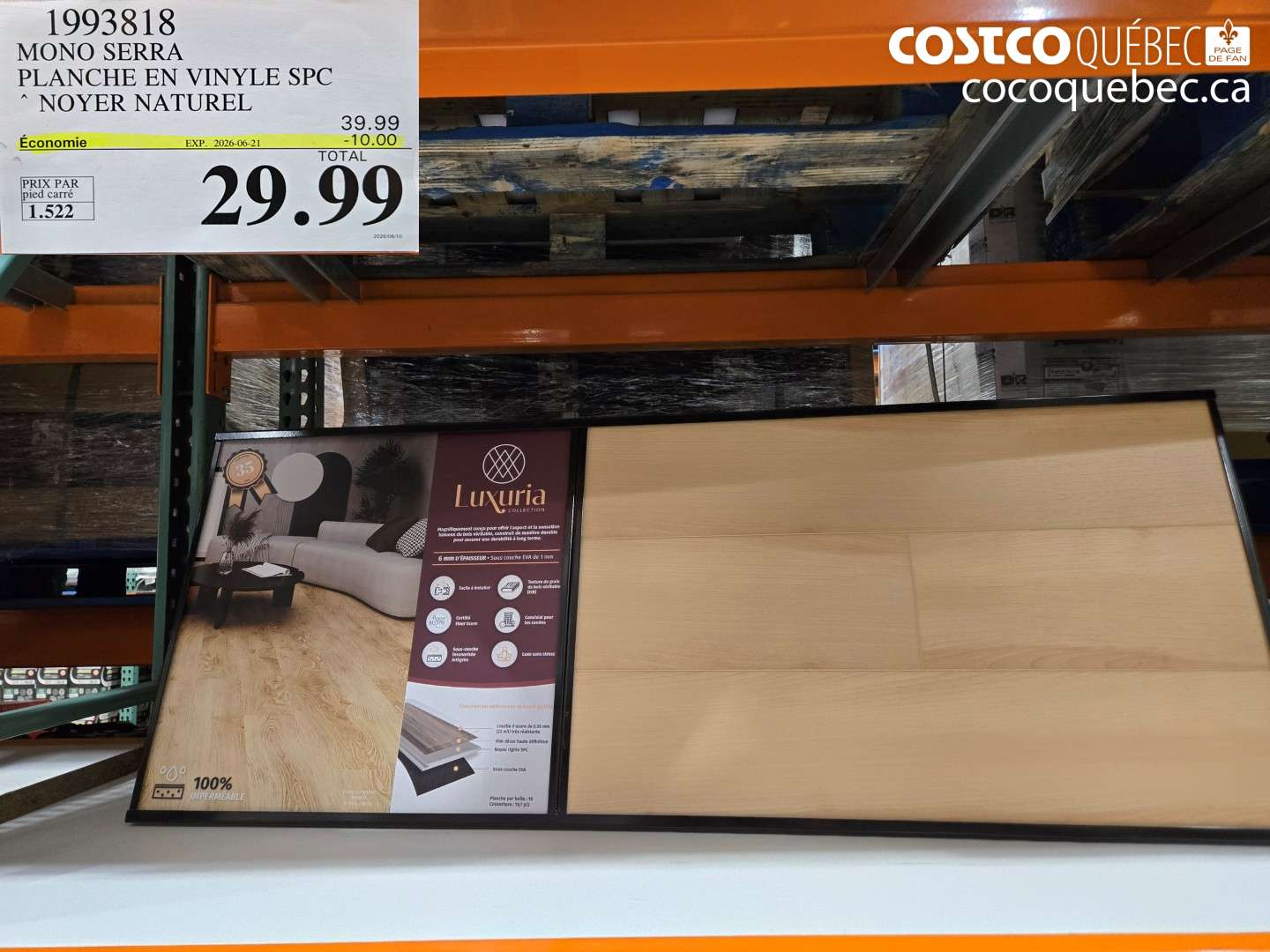 1993818 MONO SERRA PLANCHE EN VINYLE SPC NOYER NATUREL ($10.00 INSTANT SAVINGS EXPIRES ON 2026-06-21) $29.99