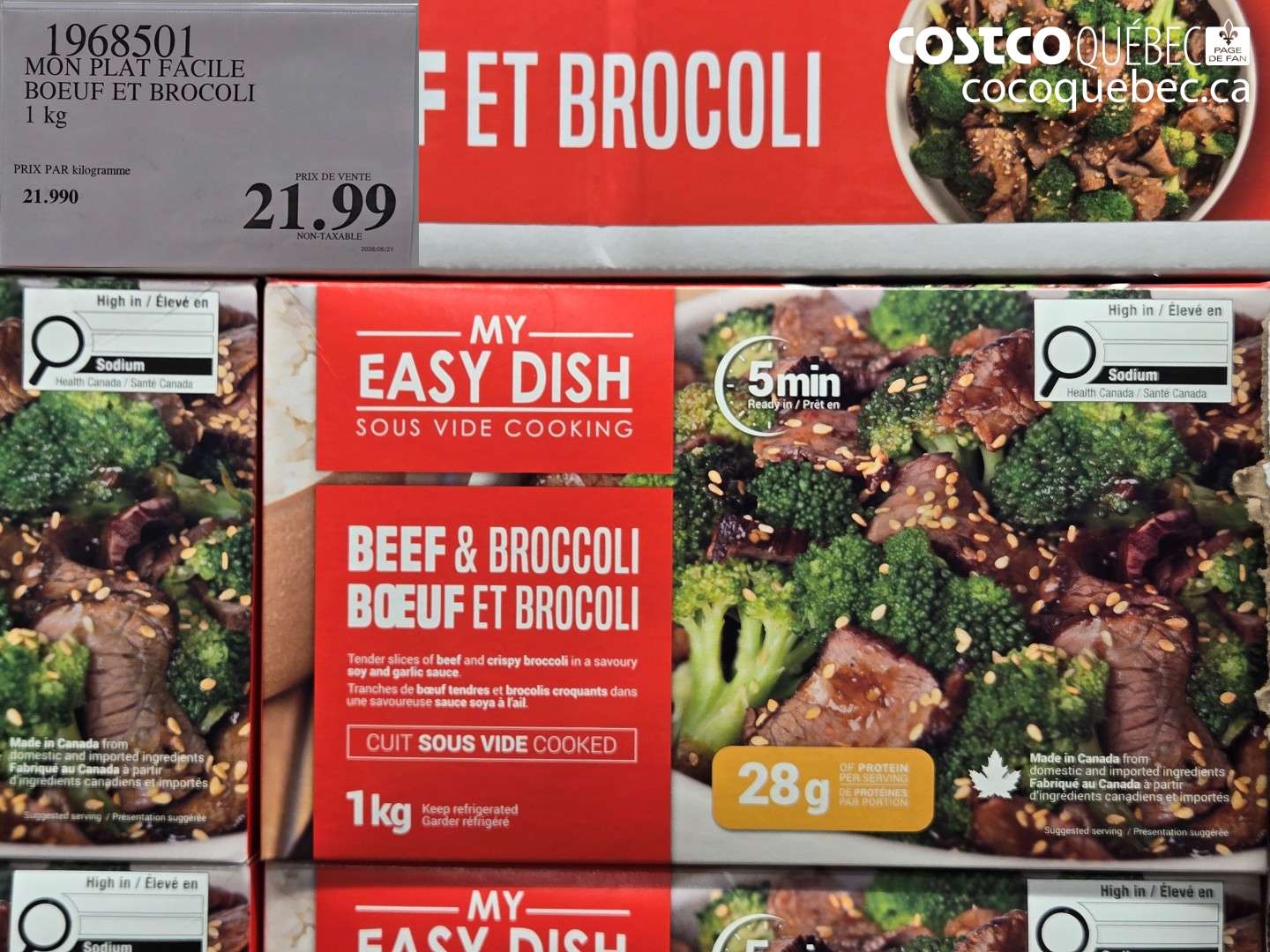 1968501 MON PLAT FACILE BOEUF ET BROCOLI $21.99