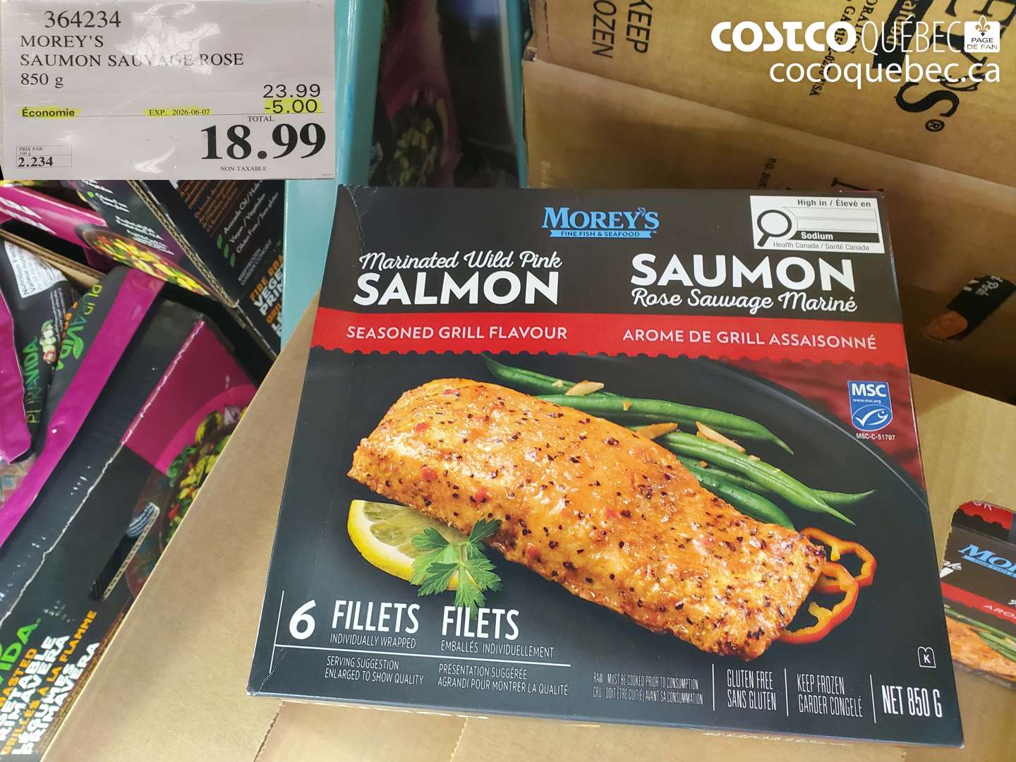 364234 MOREY'S SAUMON SAUVAGE ROSE 850 G ($5.00 INSTANT SAVINGS EXPIRES ON 2026-06-07) $18.99
