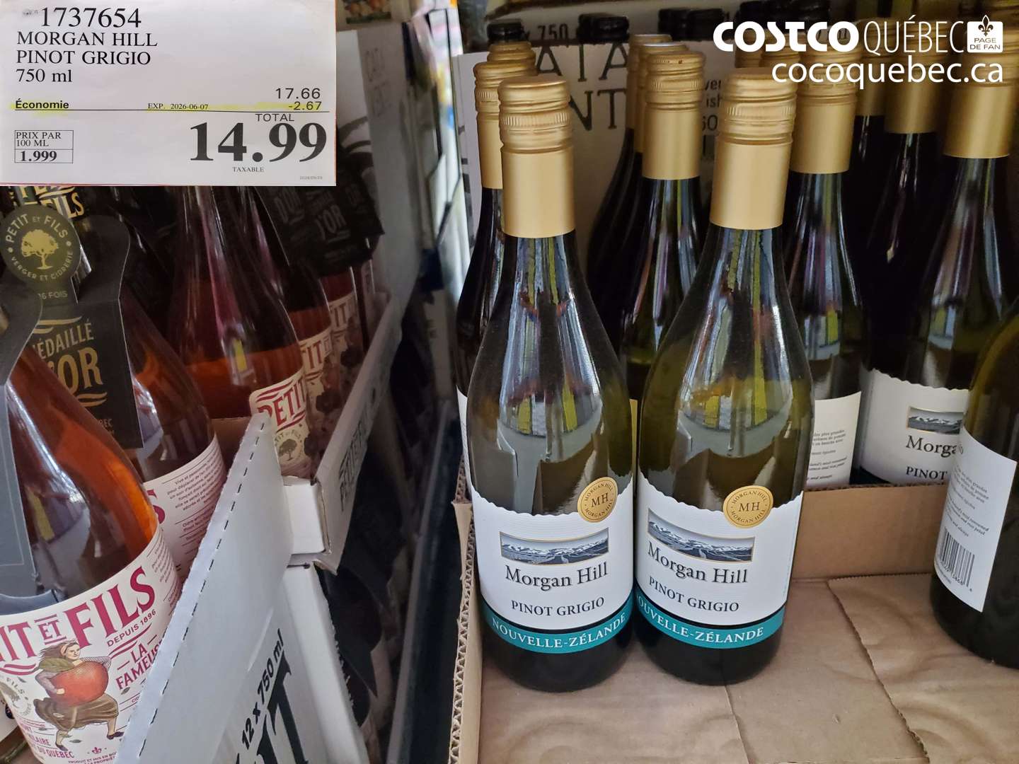 1737654 MORGAN HILL PINOT GRIGIO 750 ML ($2.67 INSTANT SAVINGS EXPIRES ON 2026-06-07) $14.99