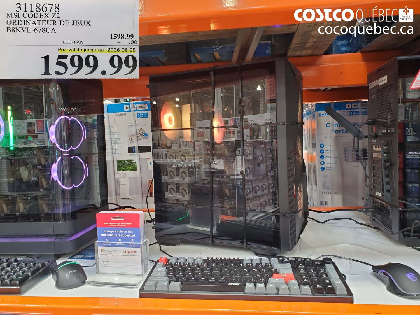 3118678 MSI CODEX Z2 ORDINATEUR DE JEUX B8NVL-678CA (EXPIRES ON 2026-06-28) $1599.99