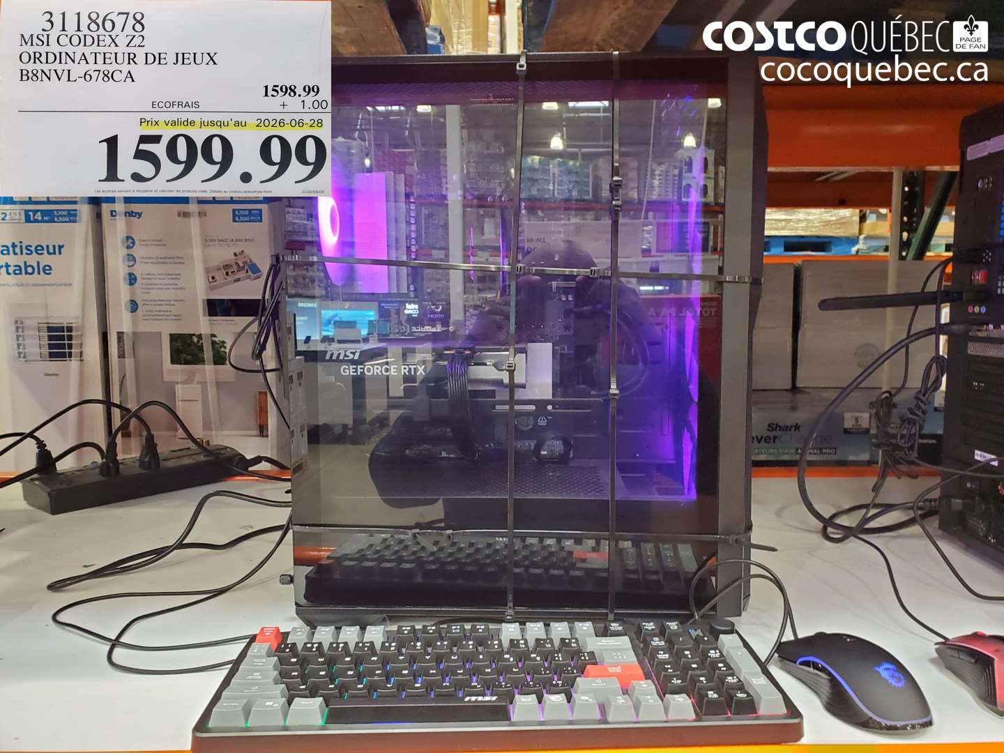 3118678 MSI CODEX Z2 ORDINATEUR DE JEUX B8NVL-678CA (EXPIRES ON 2026-06-28) $1599.99