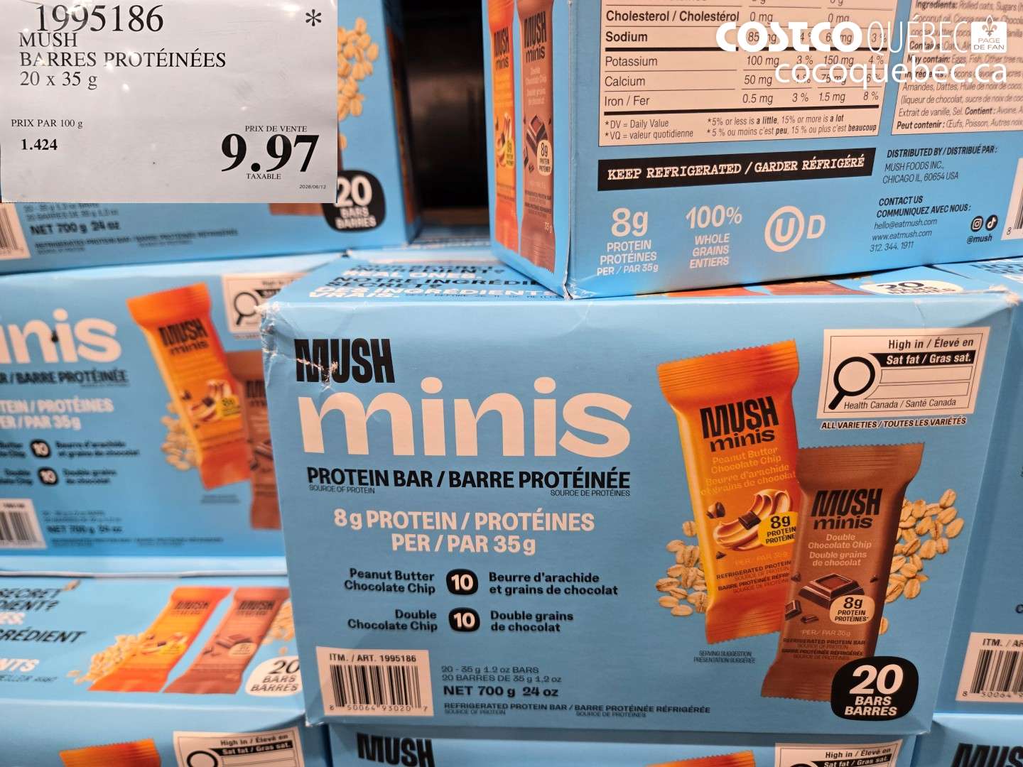 1995186 MUSH BARRES PROTÉINÉES $9.97