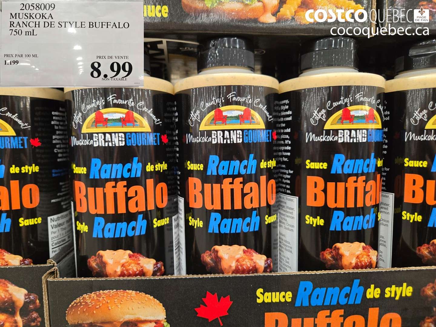 2058009 MUSKOKA RANCH DE STYLE BUFFALO 750 ML $8.99