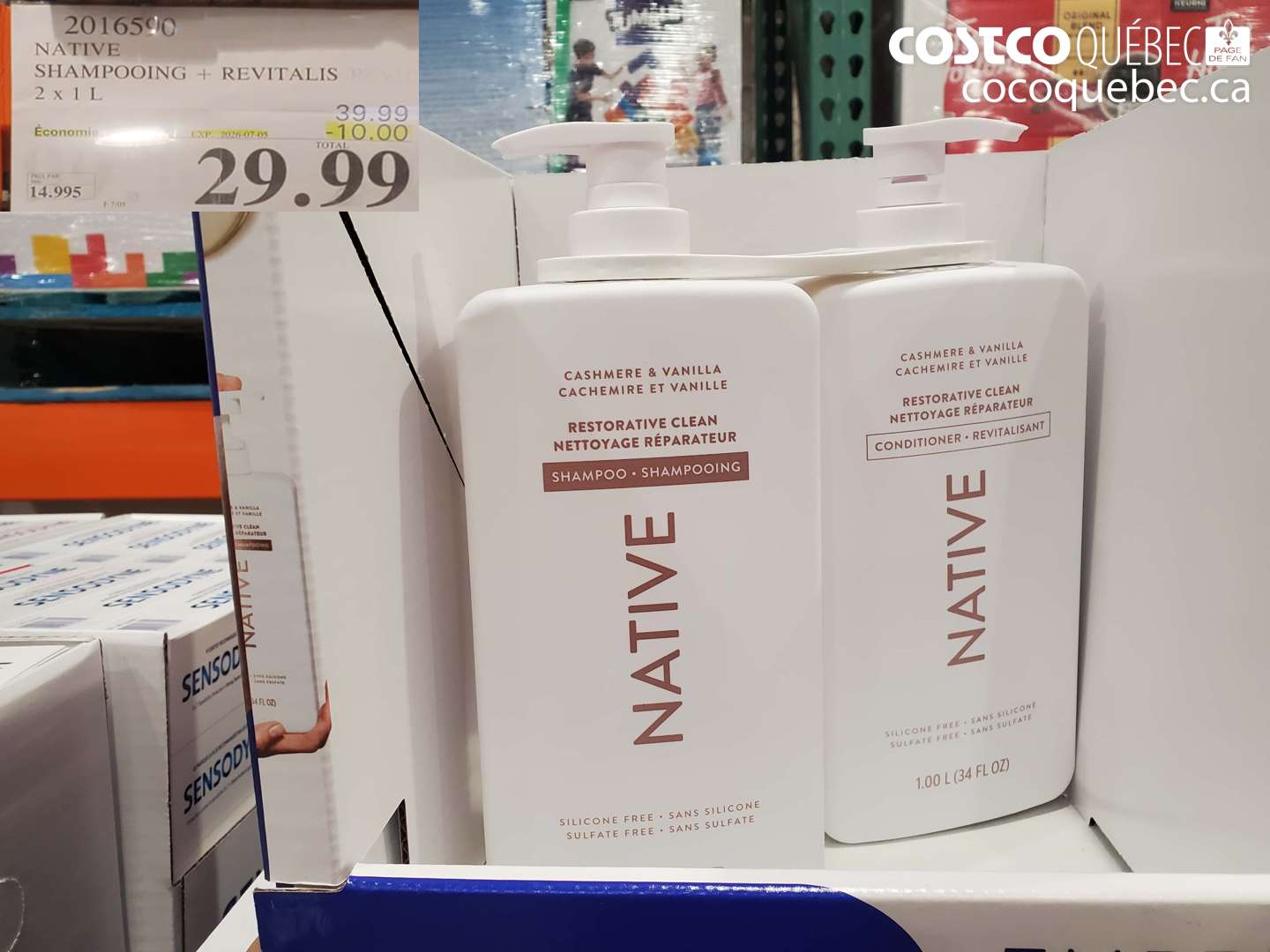 2016590 NATIVE SHAMPOOING + REVITALIS 2 X 1 L ($10.00 INSTANT SAVINGS EXPIRES ON 2026-07-05) $29.99