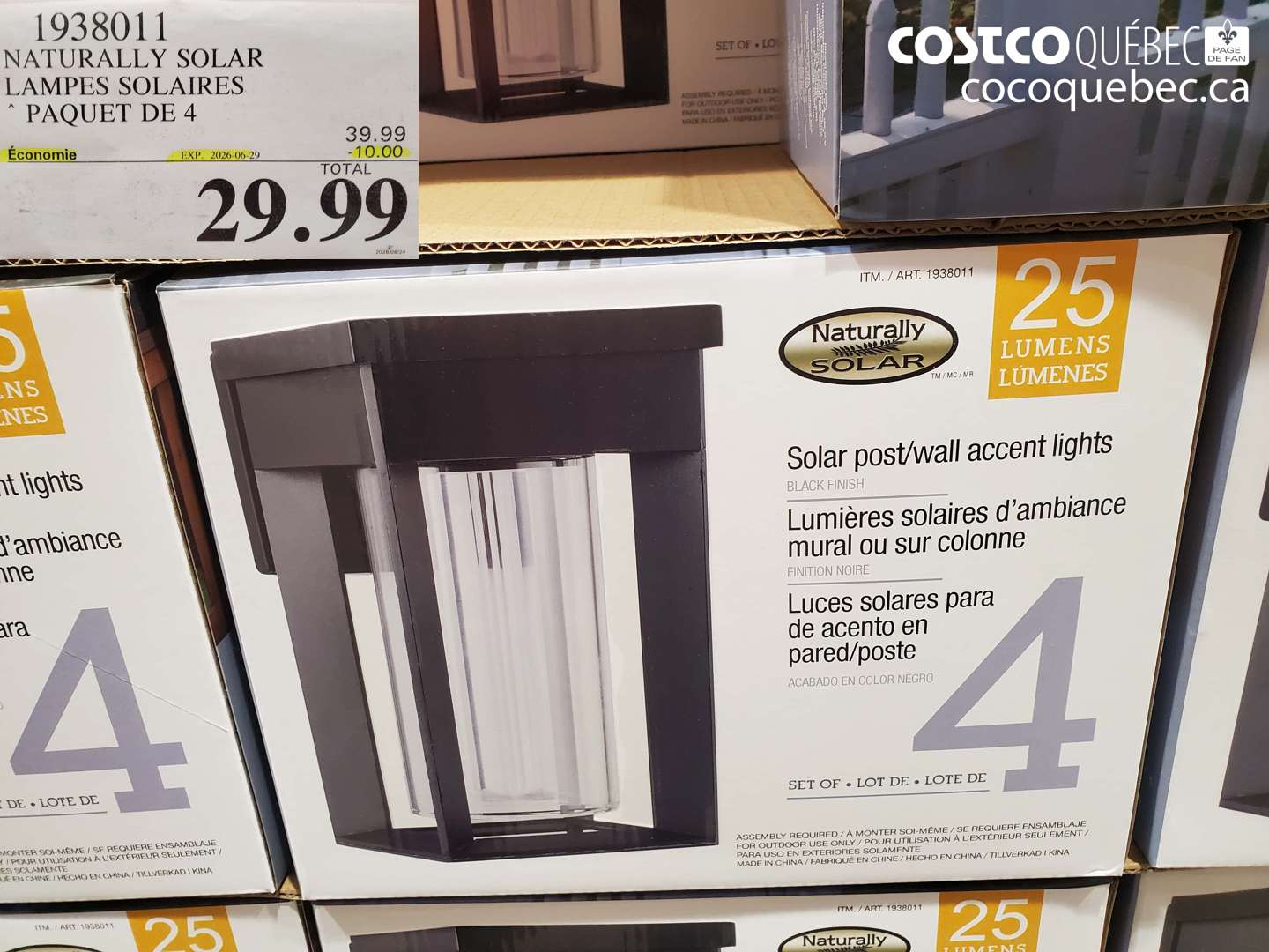 1938011 NATURALLY SOLAR LAMPES SOLAIRES PAQUET DE 4 ($10.00 INSTANT SAVINGS EXPIRES ON 2026-06-29) $29.99