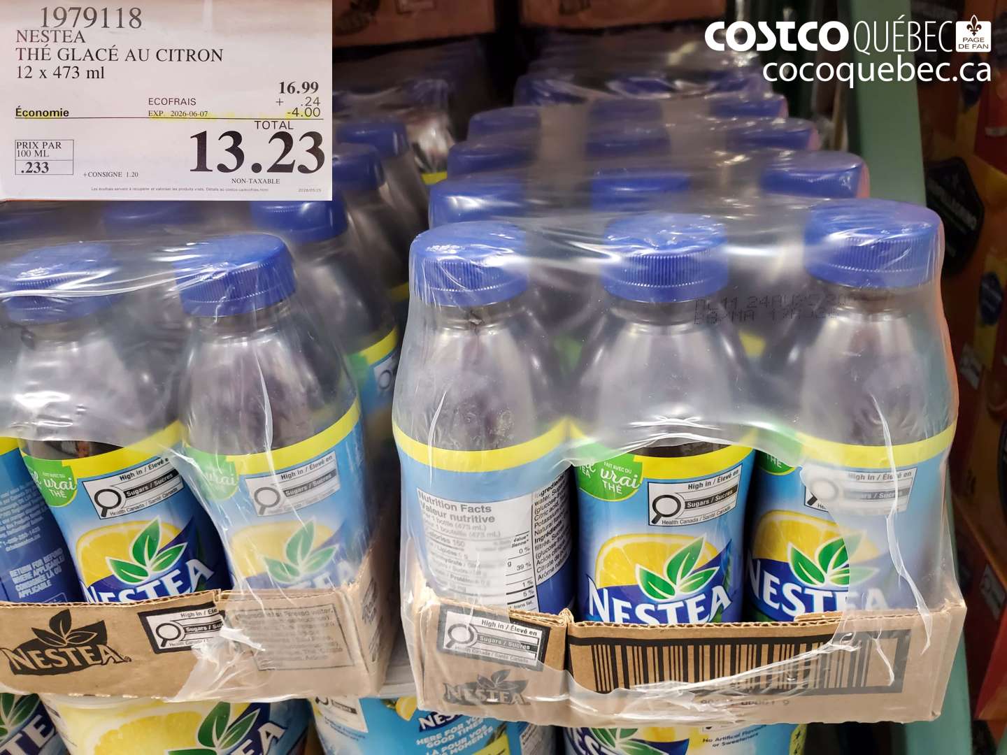 1979118 NESTEA THÉ GLACÉ AU CITRON 12 X 473 ML ($4.00 INSTANT SAVINGS EXPIRES ON 2026-06-07) $13.23