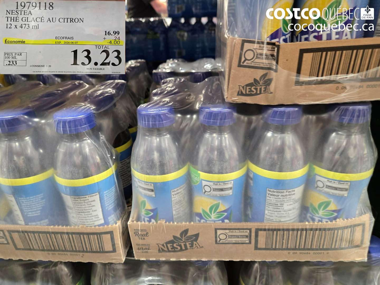 1979118 NESTEA THÉ GLACÉ AU CITRON 12 X 473 ML ($4.00 INSTANT SAVINGS EXPIRES ON 2026-06-07) $13.23